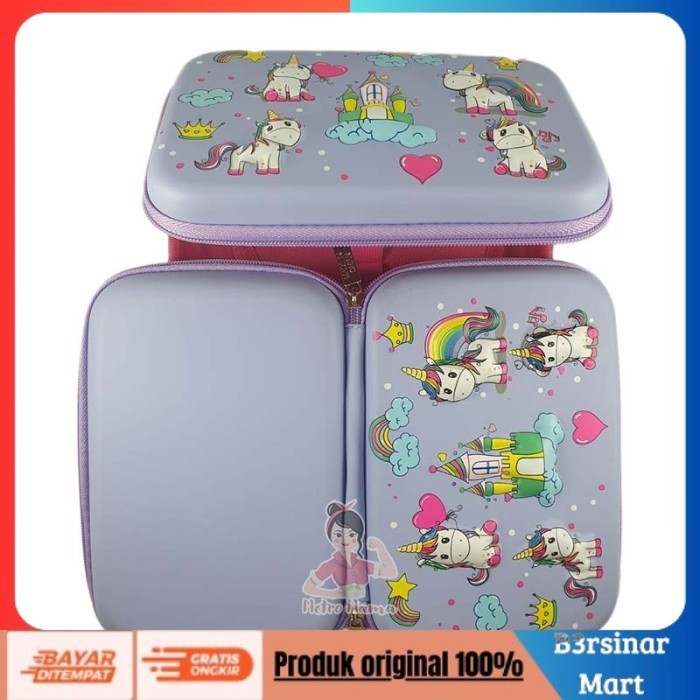 

[BAYAR DI TEMPAT] PROMO Kotak Tempat Pensil EVA BESAR Model 3D & SEQUIN Anak Sekolah Uniteam Purple COD