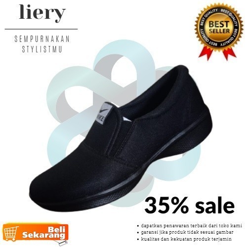 SEPATU SEKOLAH/OLAH RAGA WANITA HITAM POLOS MODEL TERBARU