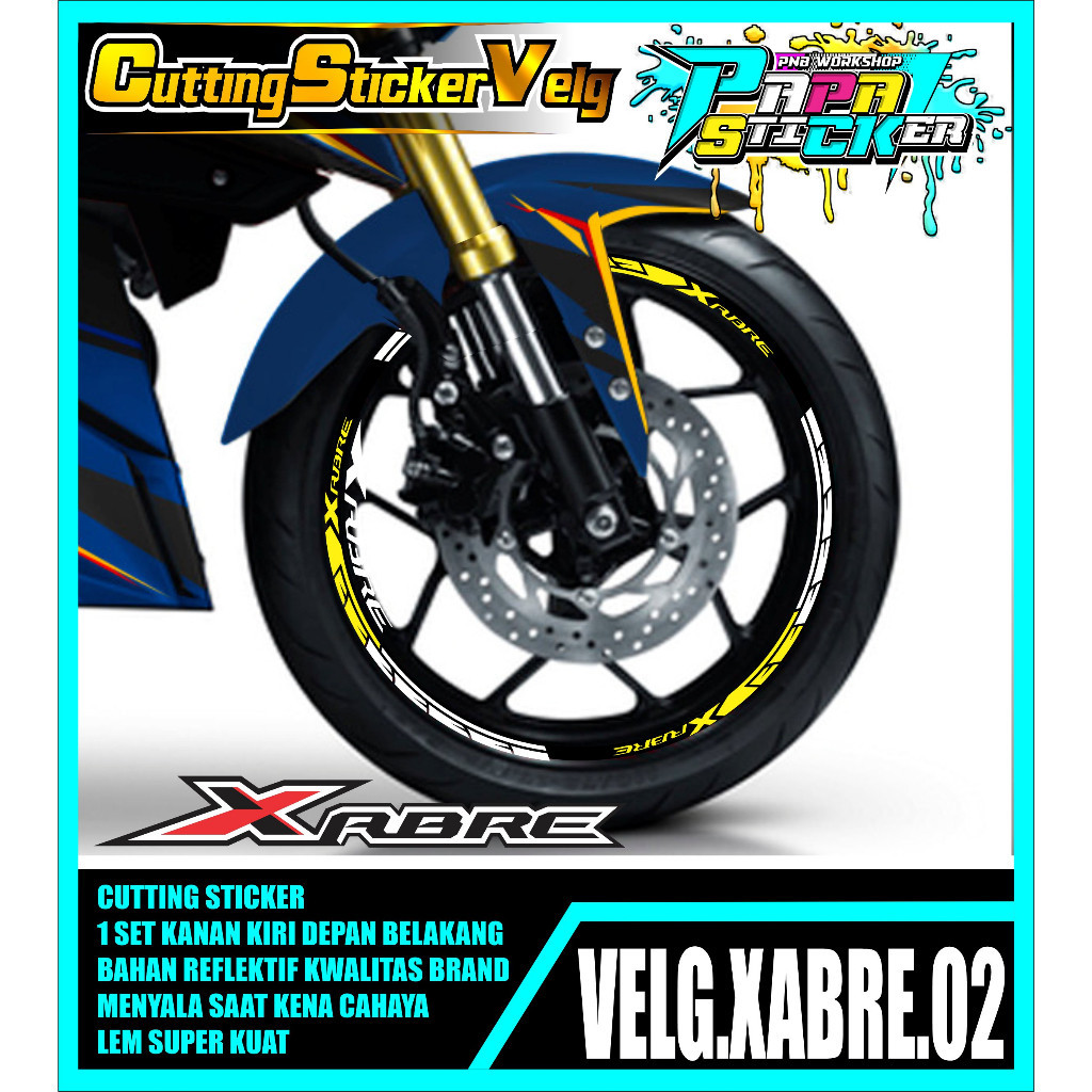 STIKER VELG XABRE  CUTTING STICKER VELG CUTTING VARIASI YAMAHA XABRE LIS BAN/VELG 02