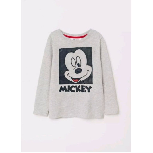 BAJU KAOS HNM GREY MICKEY MOUSE HEAD LONGSLEEVE ANAK LAKI LAKI HM