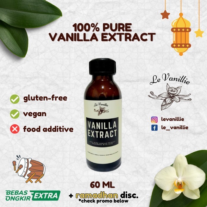 

100% Pure Vanilla Extract / Ekstrak Vanila / Vanilli - Levanillie - 60 ml
