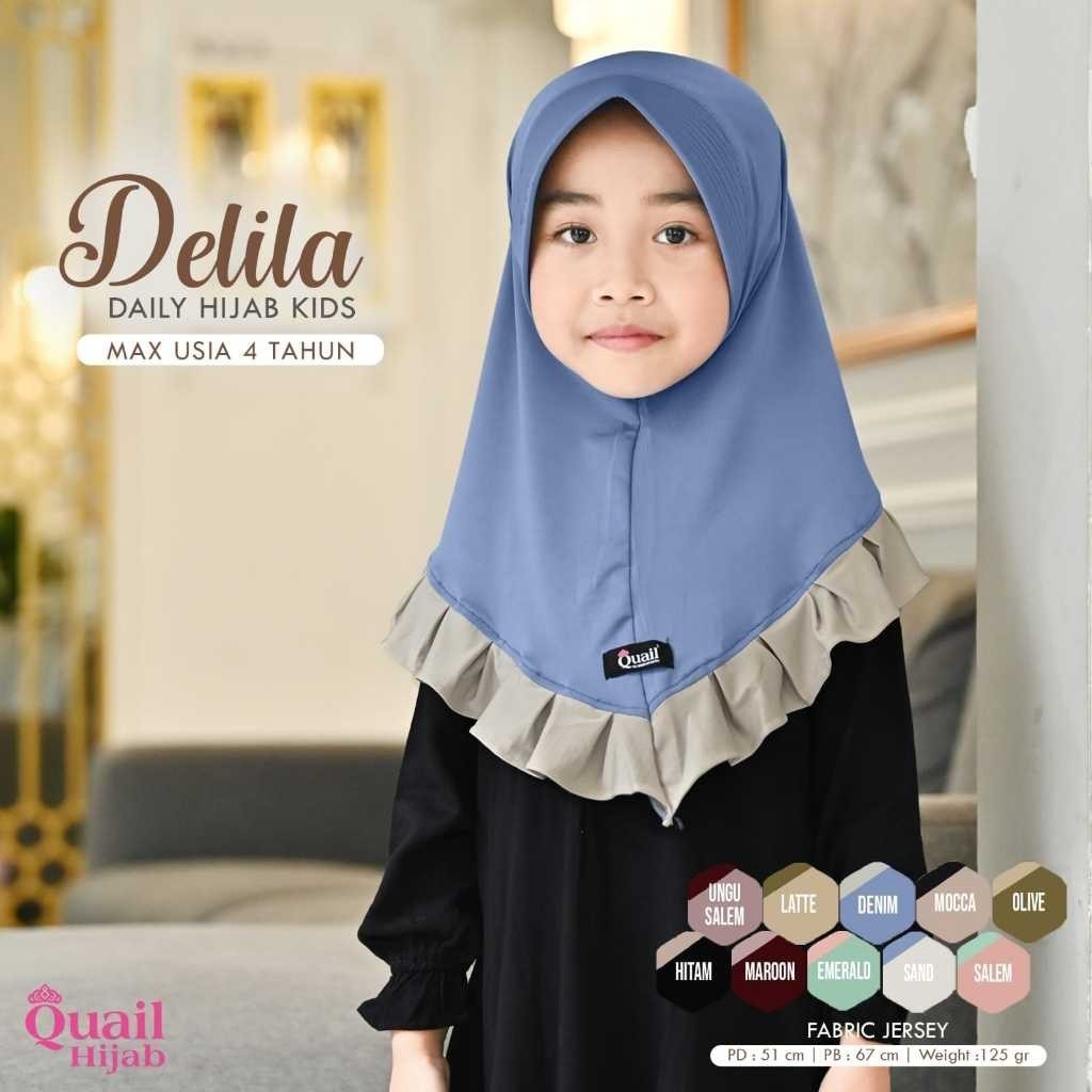 Delila Jilbab anak Original Quail Hijab Wanita Jersey Emran