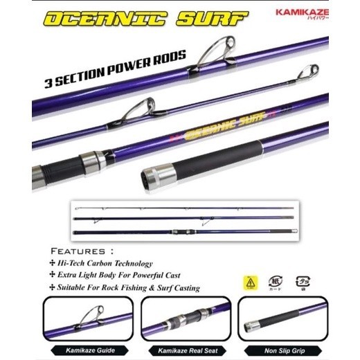 Joran sambung 3 kamikaze oceanic surf 420 450 joran pantai