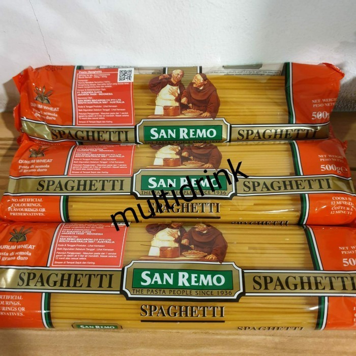 

LK4649~ sukron_86 Pasta spaghetti san remo / spagetti san remo impor - 500gr