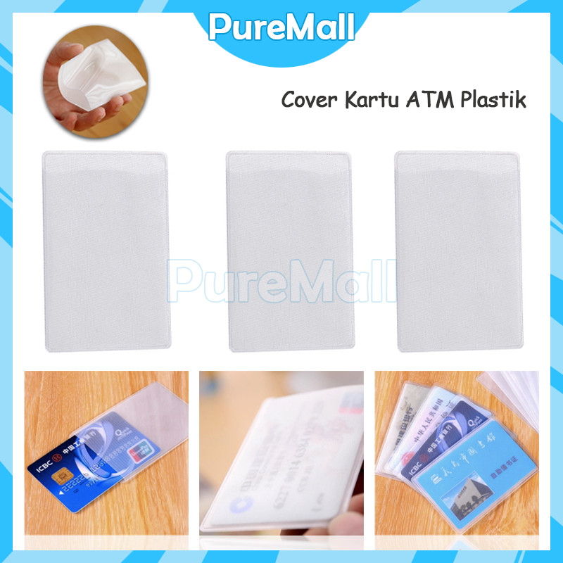 

50 Pcs Cover Plastik Pelindung Kartu / Kartu Nama Cover Pelindung