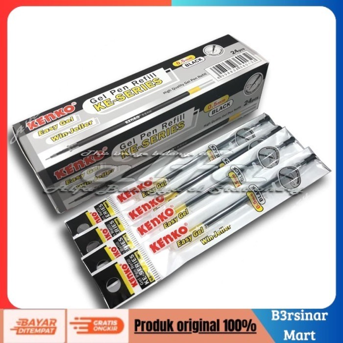 

[[KUALITAS TERBAIK]] KENKO Refill Pulpen Easy Gel 0.5 (Pak isi 24) Isi Ulang Pen Tinta 0,5 Hitam COD
