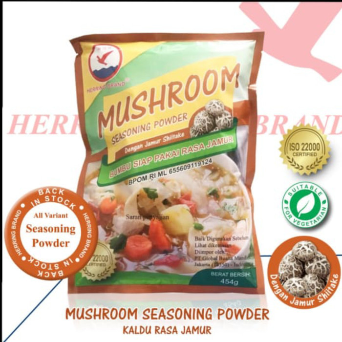 

Herring Brand Mushroom Seasoning Vegetarian jamur Shiitake 200 gr