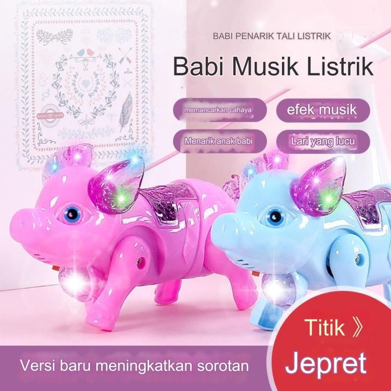 Mainan Bercahaya/Tali Babi, Tali Babi Kreatif Konser Bersinar Berjalan Berjalan Babi Mainan Anak-ana