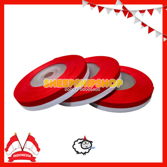 

CUCI GUDANG PITA MERAH PUTIH 1,2CM INDONESIA HUT RI 17 Agustus Dirgahayu Kemerdekaan Bendera Merah