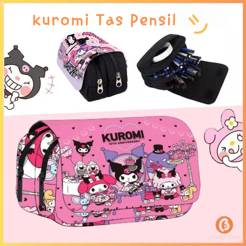

【Penjual Lokal】kuromi Tas Pensil 3 Lapis Kartun Motif Pensil Case Tempat Pensil Multifungsi Kapasitas Besar Tas Pensil Siswa