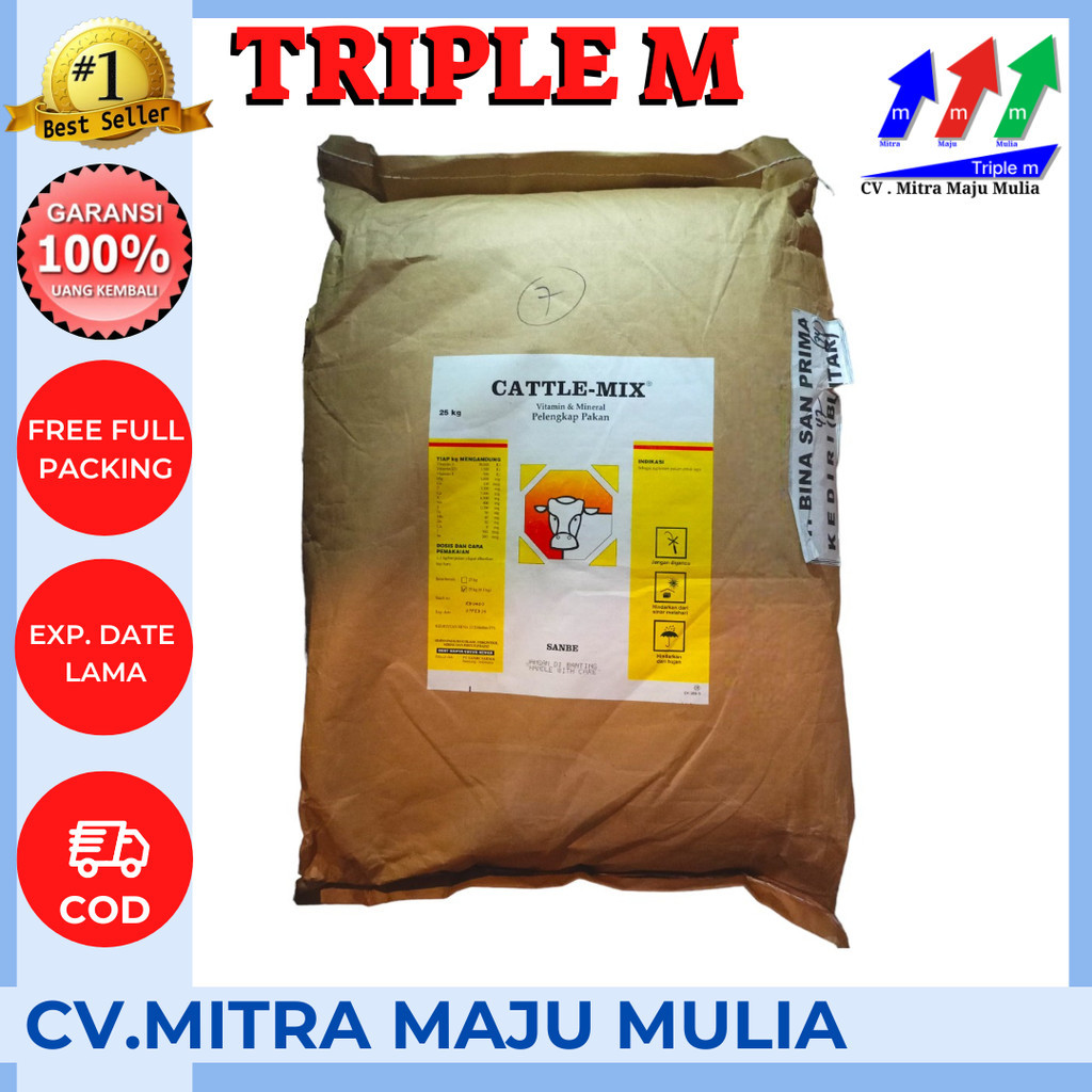 CATTLE MIX 25KG (1 SAK CURAH) CattleMix 1 sak - Mineral Penggemukan Hewan Ternak (sapi kambing domba
