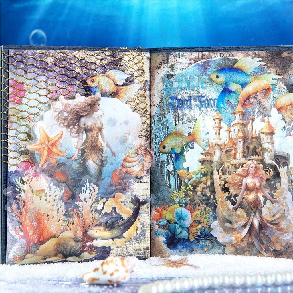 

[HARU] Ocean Landscape Series Sticker Pack PET Material Sticker Pack Stickers Dekorasi Binder Scrapbook Jurnal Stiker DIY Stiker Vintage
