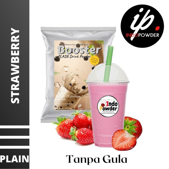 

[Ready] PLAIN Bubuk Minuman STRAWBERRY 1Kg - Tanpa Gula