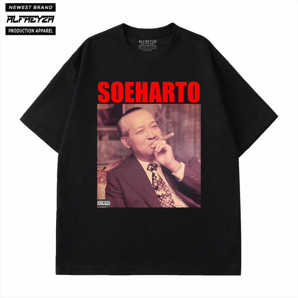 FestKaos Alfaeyza t-shirt Soeharto presiden indonesia baju vintage unisex berkualitas distro warna h