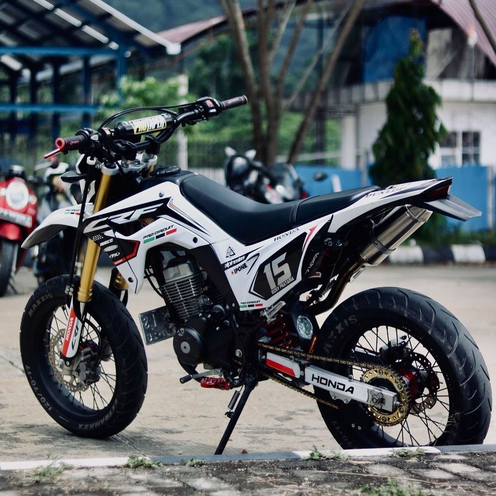 Decal crf150 - STIKER CRF150L putih hitam - stiker full body crf150L premium quality