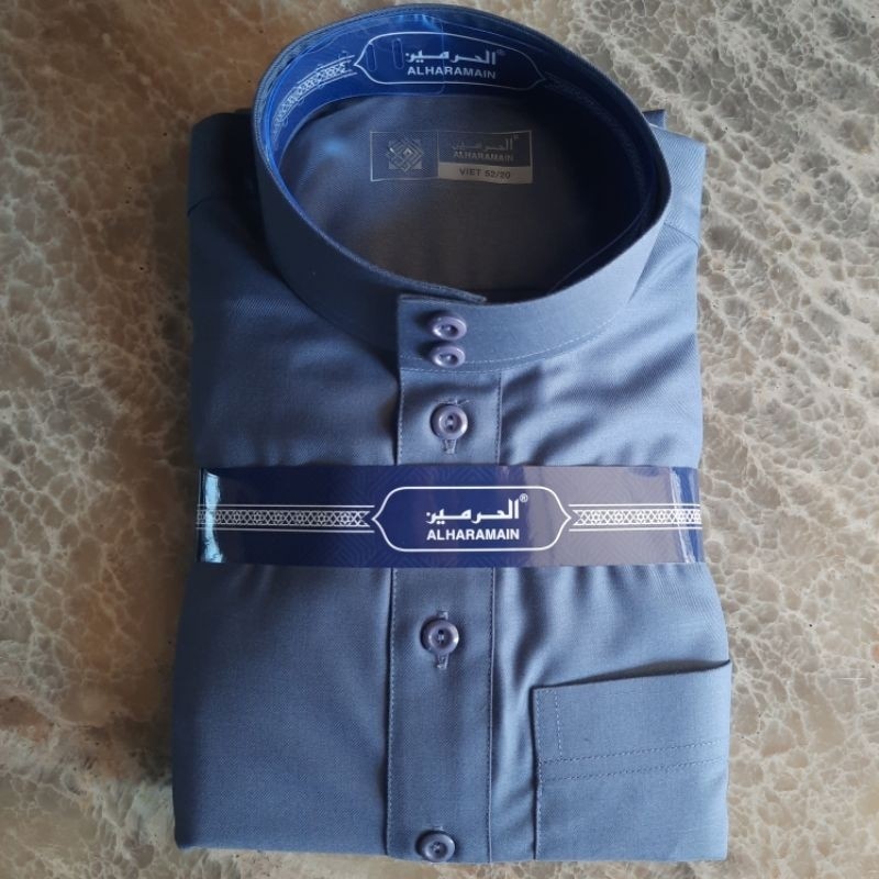 Jubah Al Haramain Woll non Manset warna Biru Jeans, Abu Steel, Tosca, Hijau Kehitaman & Coklat Gold 