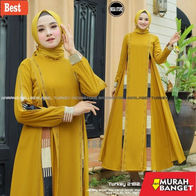 Abaya Turki Kekinian Gamis Turkey 2182 Hawa #668 Busana Muslimah By Original Mega Store