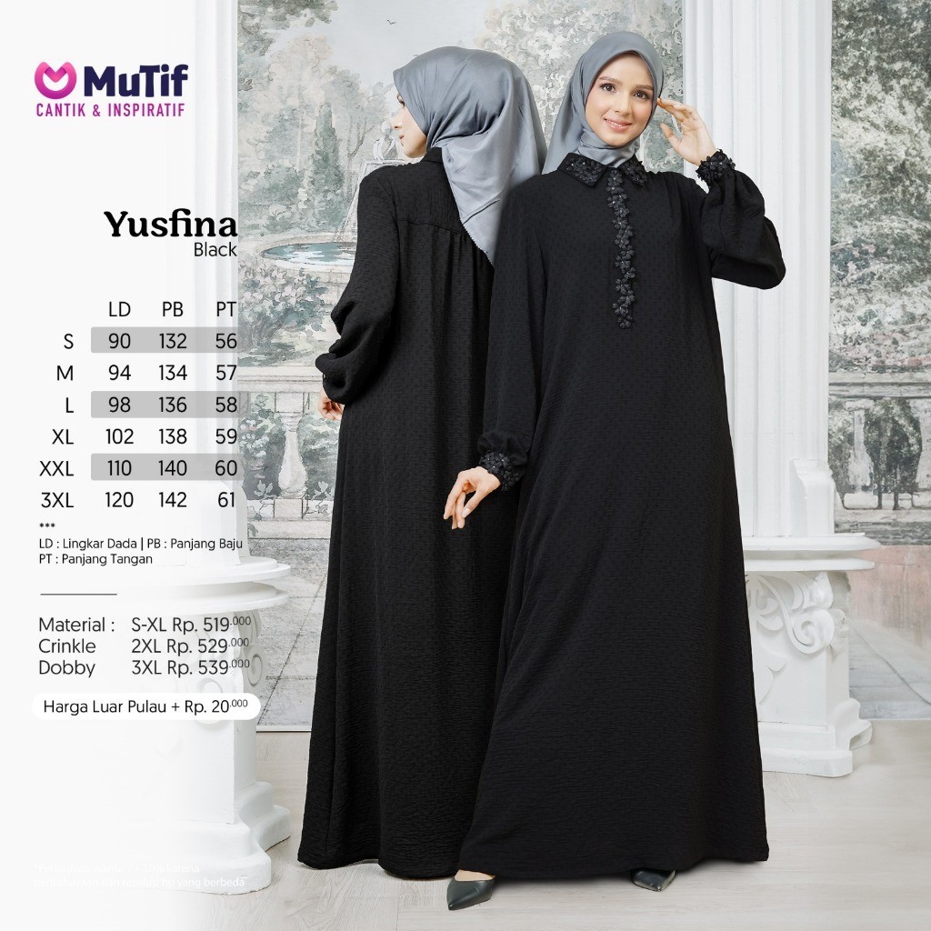 Mutif Terbaru / Gamis Hitam Premium / Gamis Mutif Hitam Premium / Gamis Hitam Elegant / Gamis Hitam 