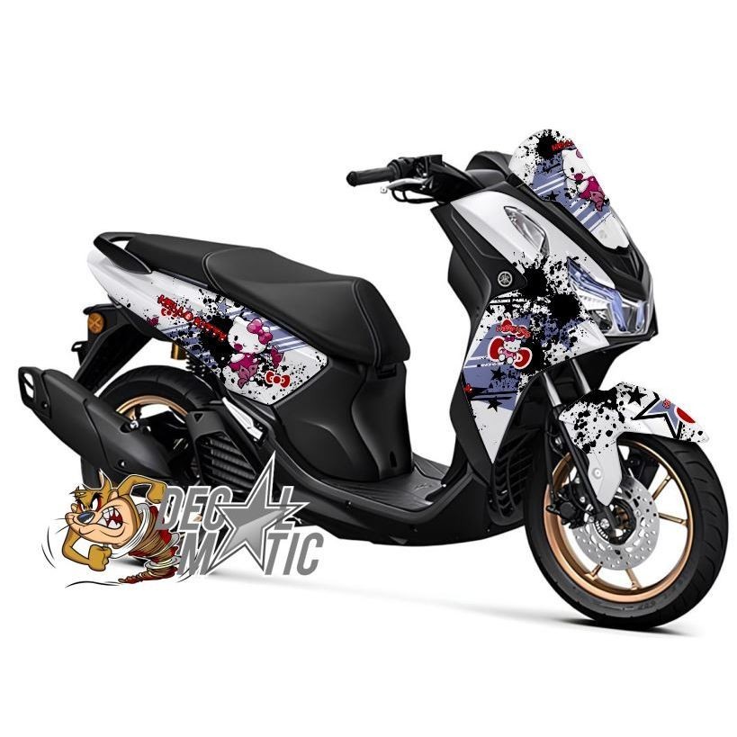 Stiker Lexi LX 155 Full Body Decal Full Body Motor Yamaha Lexi LX 155 New - Hello Kitty 4
