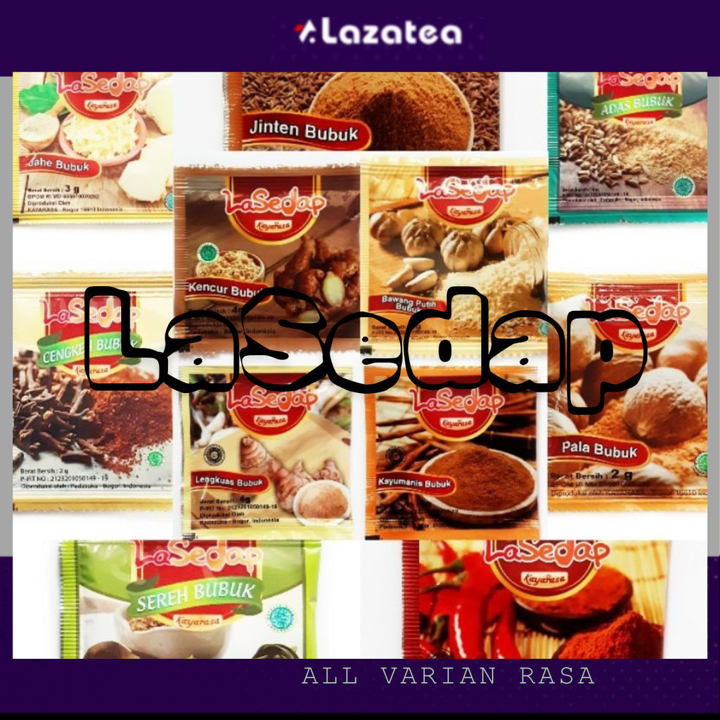 

MM - Bumbu Dapur Rempah 1 Renceng Lasedap 12pcs Lada Kencur Bawang Putih Cabe Ketumbar Pala Kunyit Jahe