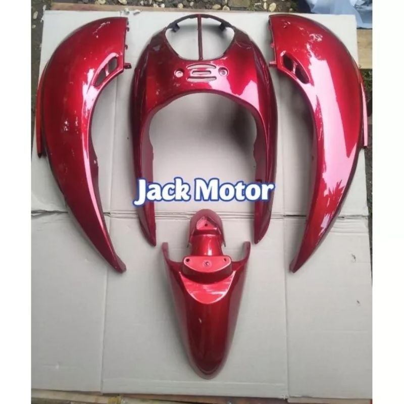 cover full body halus Scoopy karbu lama merah