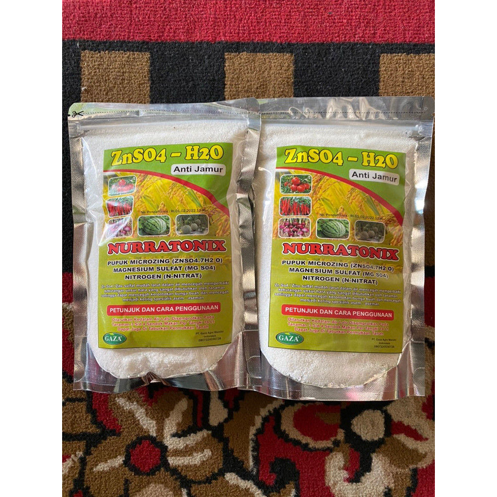 NURRATONIX ZNSO4-H2O Kemasan 800 gram nutrisi ZINK untuk cegah dan atasi asem-asemen pada tanaman pa
