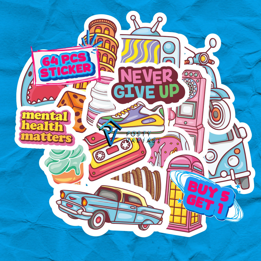 

[50 Pcs] Stiker HP Laptop / Sticker Cute Girl Aesthetic Anti Air