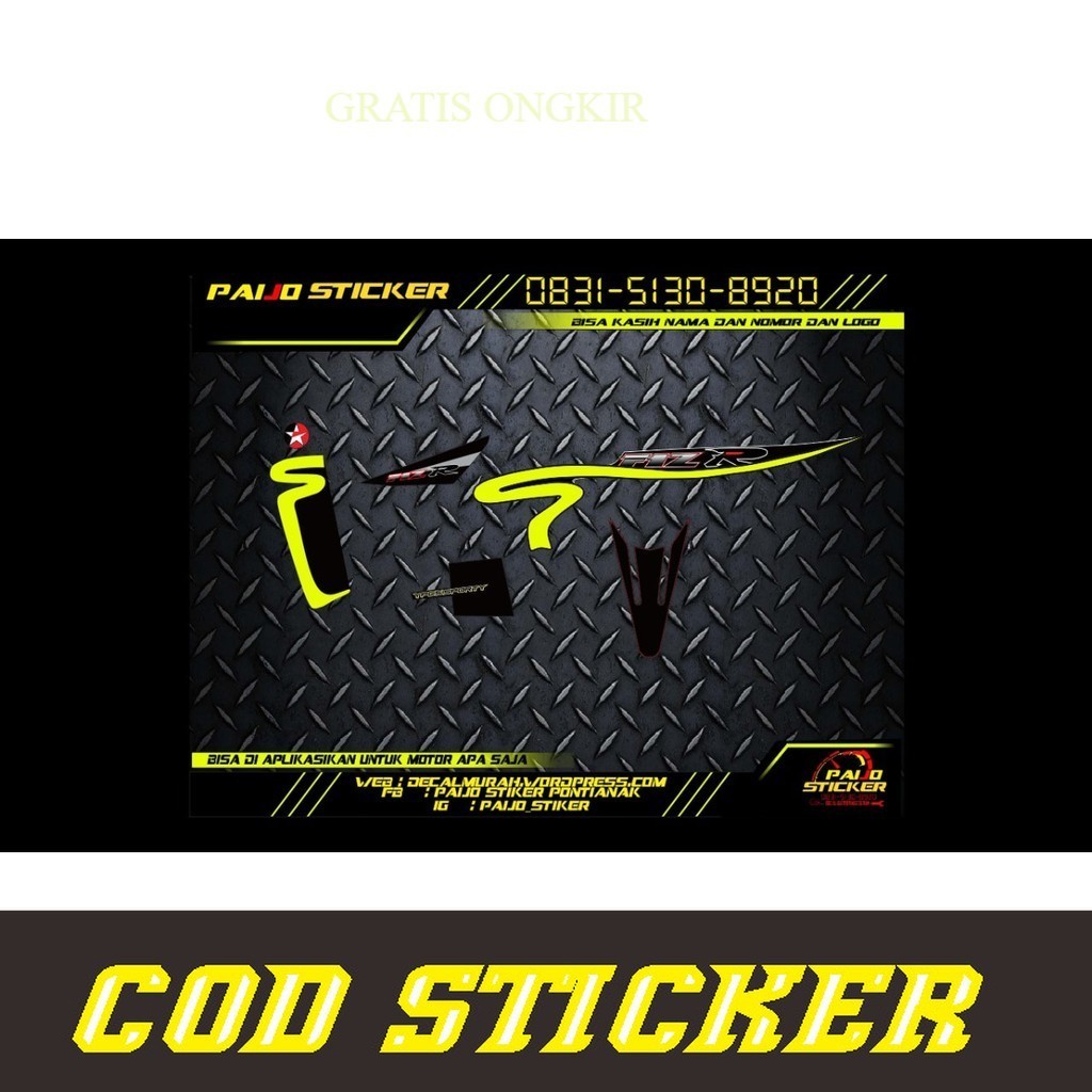 STIKER FIZR STIKER F1ZR KALTEK  kuning stabilo KEREN MANTAP TERMURAH NON DECAL FIZR LIST FIZR