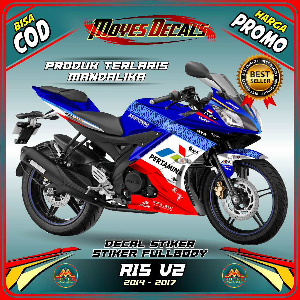 Decal R15 V2 Stiker Fullbody - Skotlite Variasi motif Mandalika 2