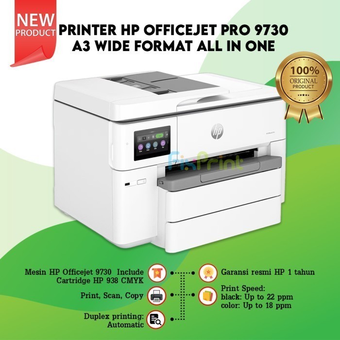 Printer HP Officejet 9730 Printer A3 All In One Wireless ADF Fax Pengganti Printer 7740 Garansi Resm