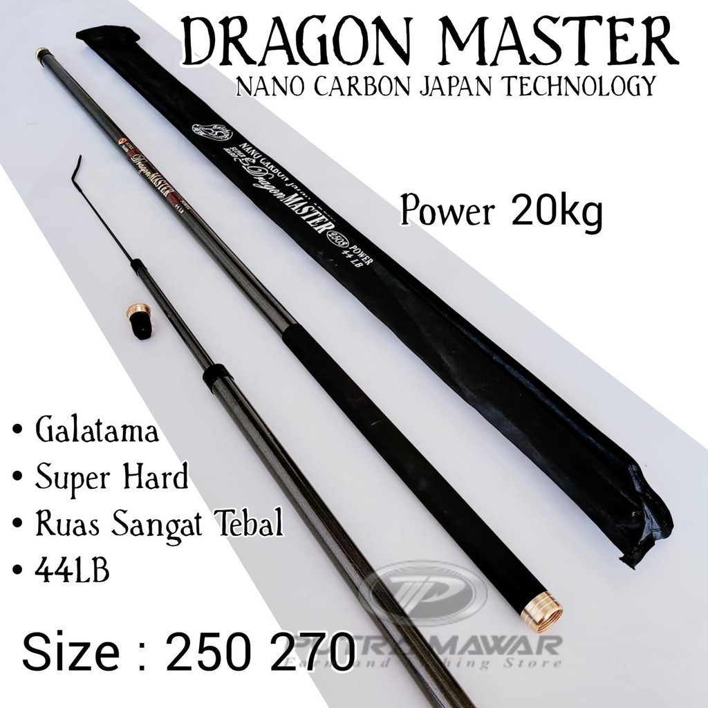 Haizen Dragon Master 250cm Power 44lb Joran Tegek Ruas Panjang Bahan Carbon Action Super Hard Tongka