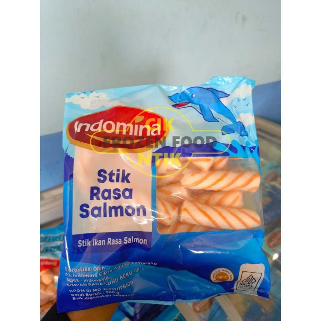 

Indomina Stik salmon 500g Frozen food cik ntik Jambi cemilan jajanan seblak