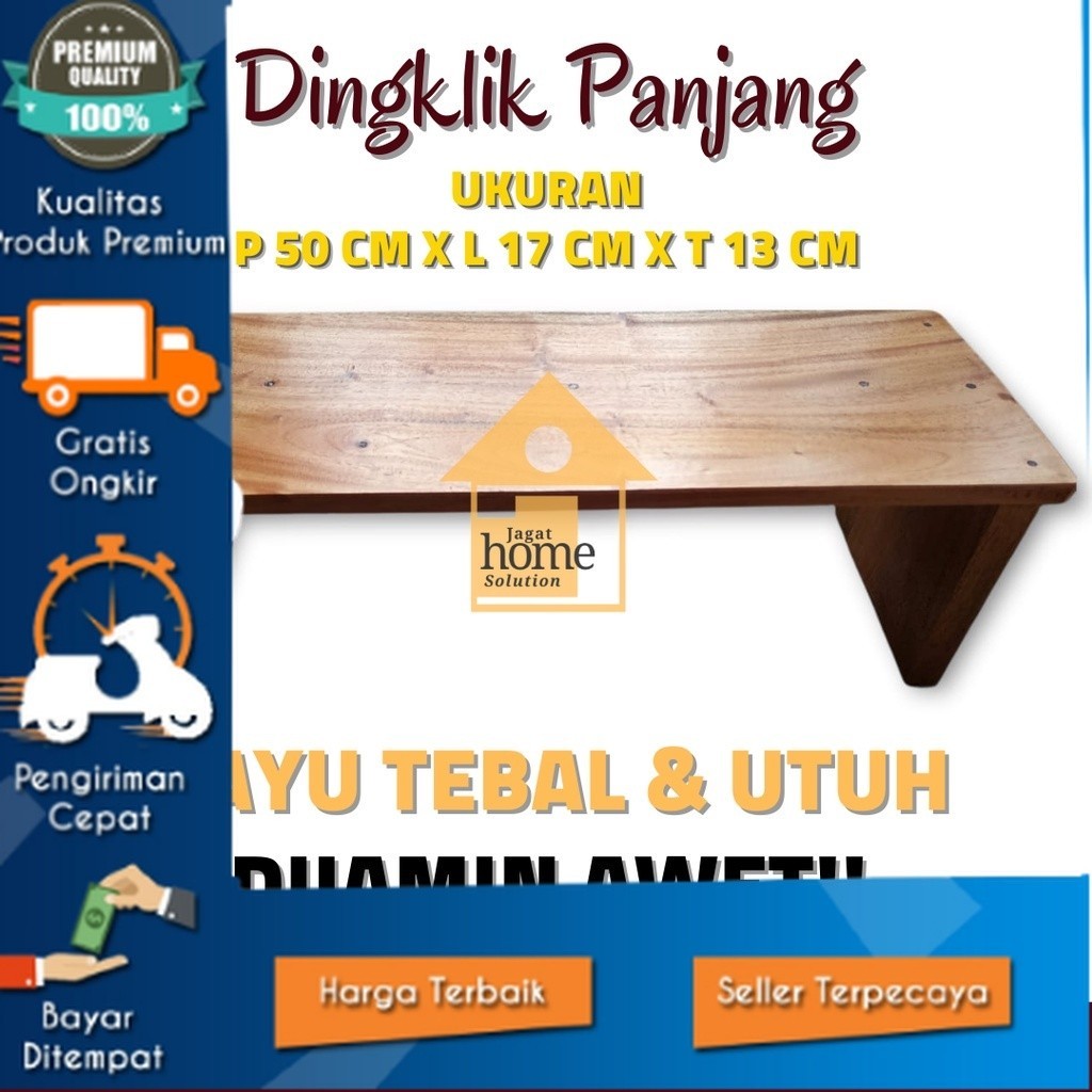 Promo Dingklik Panjang 50 Cm x 17 Cm x 13 Cm Jojodog Jengkok Kursi Jongkok Dingklik Kayu Bisa Custom