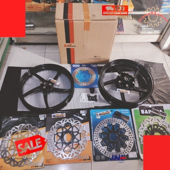 Bigsale✨ -PAKET HEMAT Velg V Rossi Mamba ninja RR sett Disk pnp R SS - Hitam, PNP R/SS