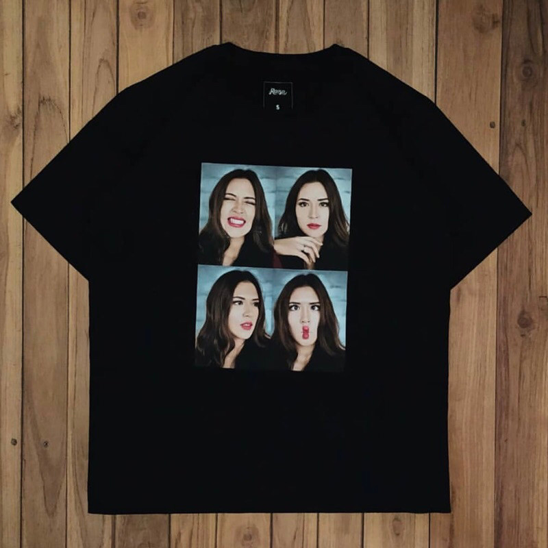Tshirt RAISA - Kolase tee Black Kaos Bahan tebal Cotton Combed 24s