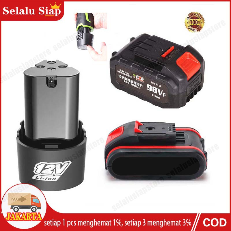 Baterai Litium Li-Ion 12V 36V 98V Baterai Bor Elektrik Cordless Rechargeable atau Charger- Baterai