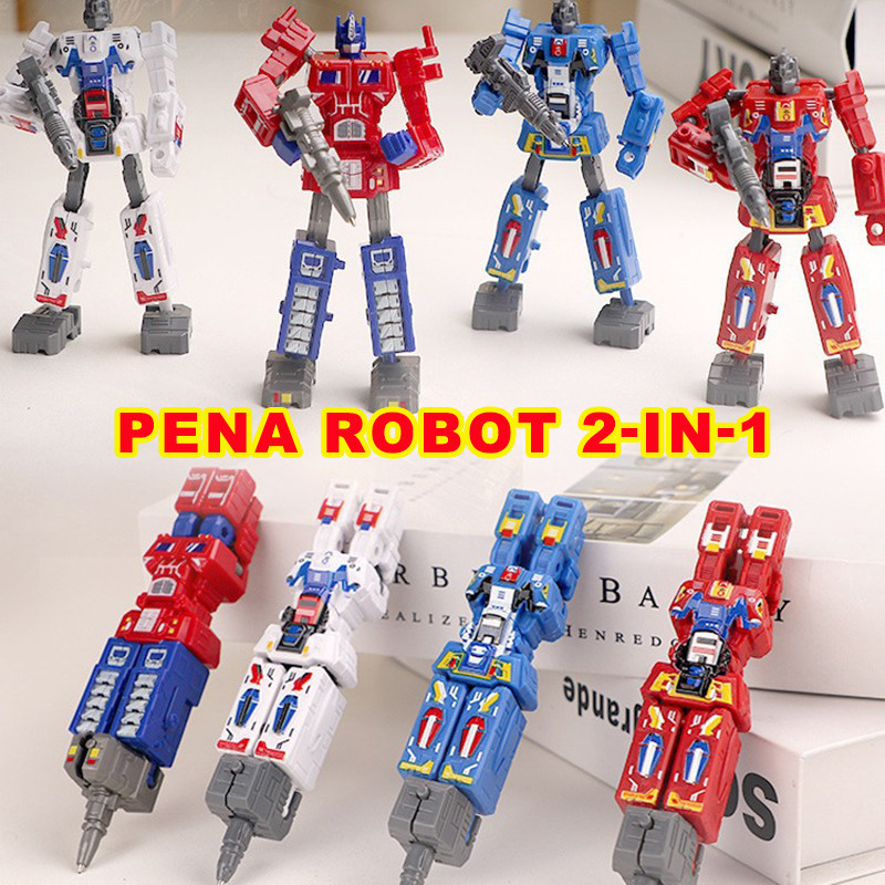 

Pena robot yang dapat diubah Action Figure Robot Soldier Alat Tulis Hadiah Gift Mainan Figur Robot Gift Bolpen Anak Mainan