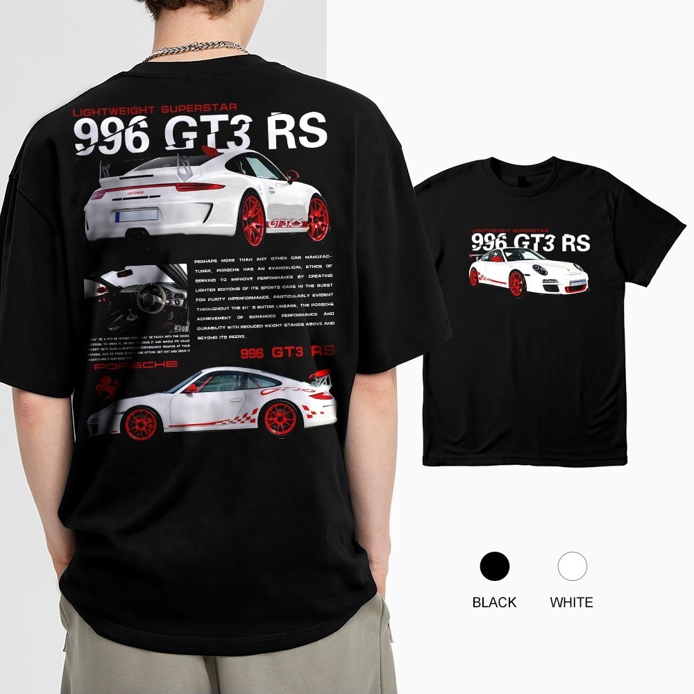 casual Classic original design Supercar Series : THE NEW PORSCHE 996 GT3 RS Classic Thick Cotton T-S