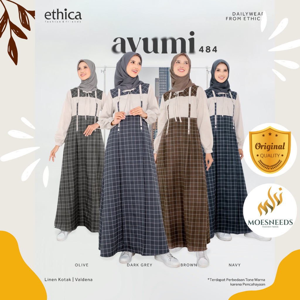 ETHICA Gamis Wanita Kotak Kotak Ayumi 484