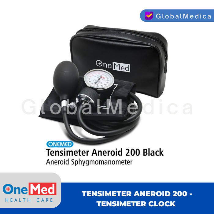 Onemed Tensimeter Aneroid 200 - Tensimeter Clock - Tensimeter Jam - Hitam x1