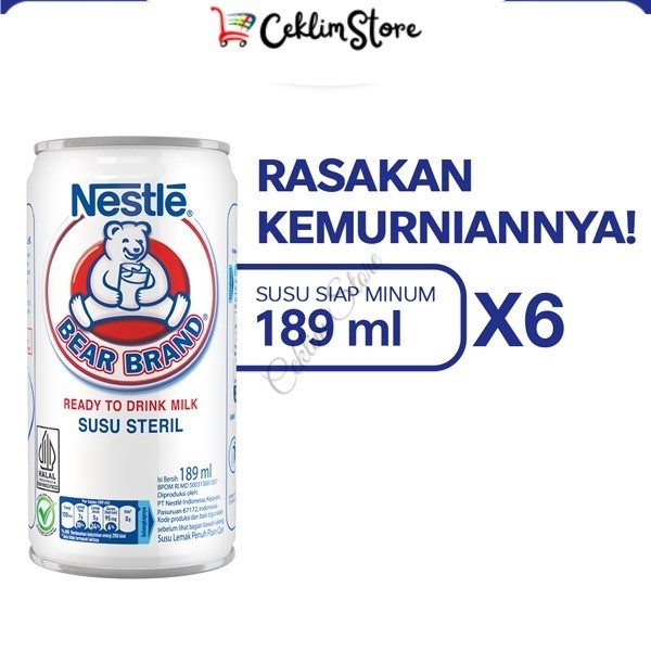 

BEAR BRAND Susu Kaleng Susu Beruang Susu Steril 189ml x6