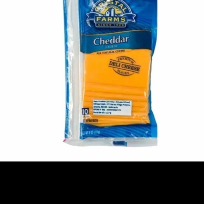 

crystal farms Red cheddar cheese slice keju 226gr