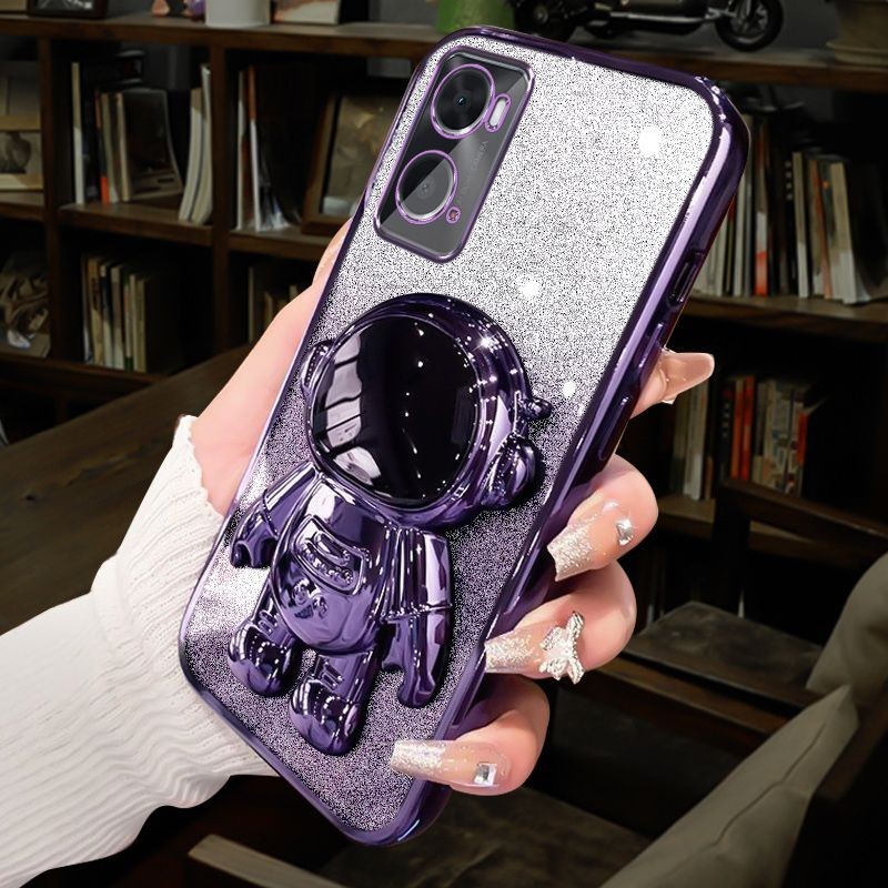 For Realme 9 4G / Realme 9 Pro / Realme 9 Pro+ / Realme 9i Casing Case with Cartoon Astronaut Stand 
