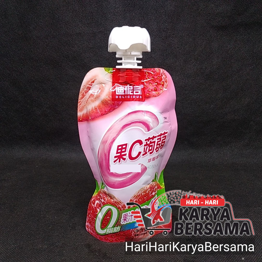

MINUMAN JELLY DELICIOUS FRUIT C KONJAC JELLY RASA STRAWBERRY 150GR