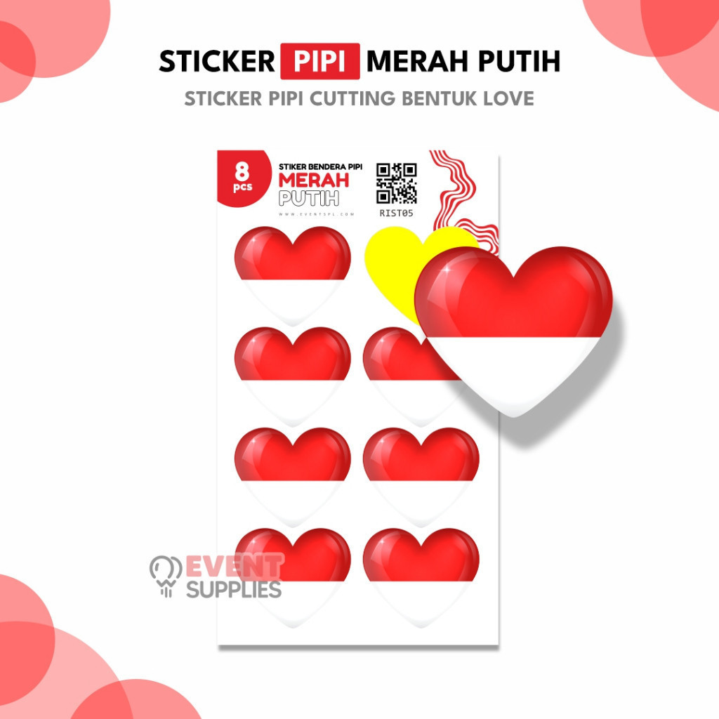 

[10Pcs] Sticker Pipi HUT RI Bendera Merah Putih / Stiker Kemerdekaan Indonesia / Pancasila / I Love