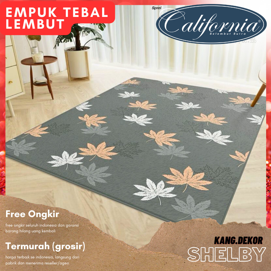 Karpet California Motif Shelby 150x190 Murah Premium Besar Lembut Empuk Polyester Tikar Minimalis