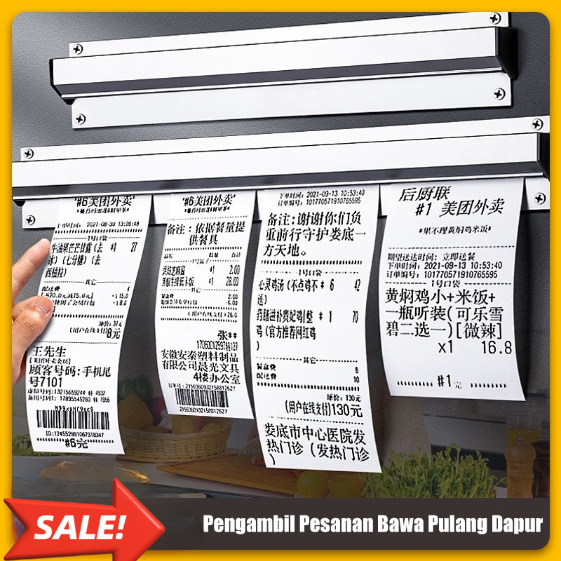 

Tiang Gantung Tagihan Restoran Stainless Steel Tanpa Bor, Cocok Untuk Restoran, Kantor, Dan Dapur.