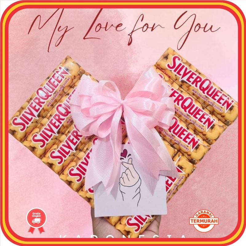 

Termurah Souvenir Kado Nikahan Teman BEstie Keren / Silverqueen LOVE / Hampers Coklat / Hadiah Romantis Cewek Coklat