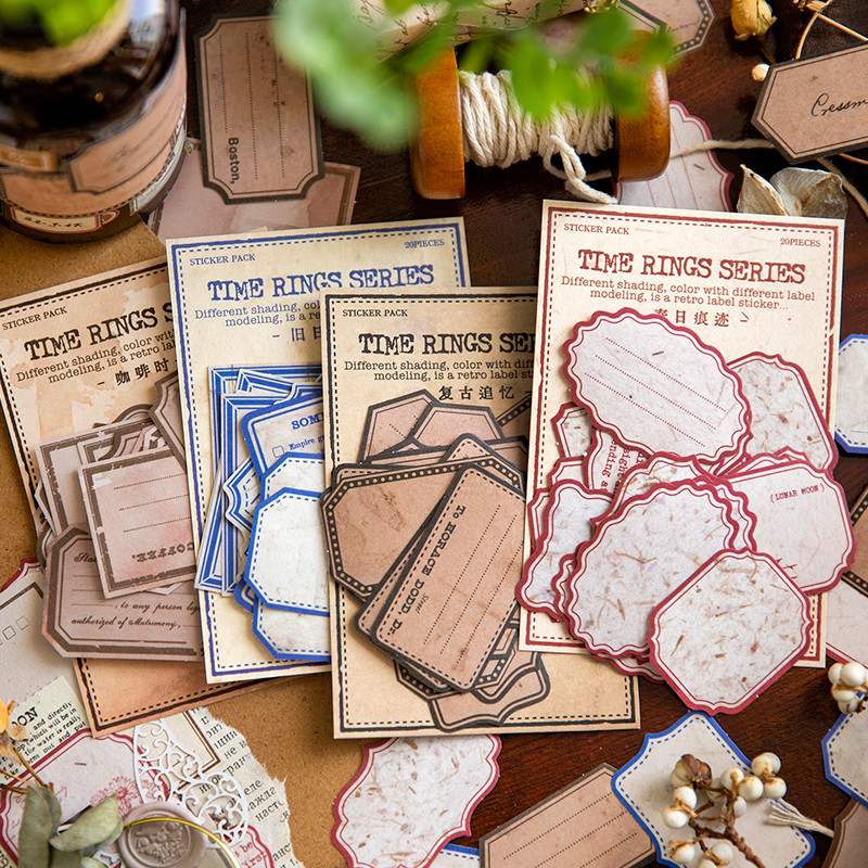 

Journamm 30pcs/pack Vintage Label Stickers Collage Junk Journal DIY Scrapbooking School Supplies Decor Memo Sticker Stationery
