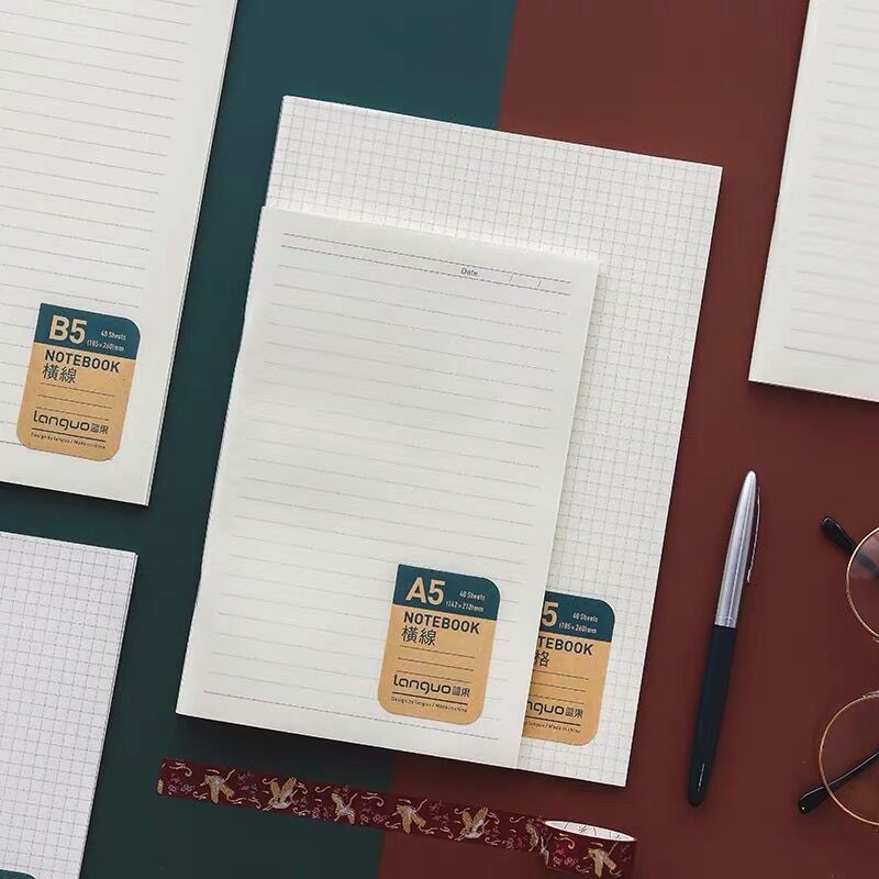 

Sharkbang 2PCS A5 B5 PP Cover Line Grid Dot Connell Notebook Journal Agenda Hand-copied Book Monthly Planner Kawaii Stationery